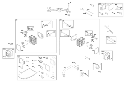 Cylinder Head Group Diagram and Parts List for 356777-0159-B5 200000 - 399999 Briggs and Stratton Engine